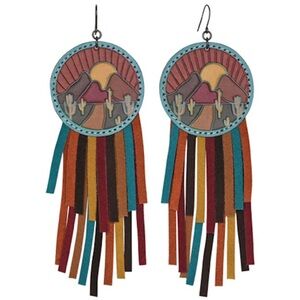 Justin Boots Multicolor Desert Fringe Earrings